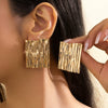 Alloy Stainless Steel Geometric Square Heart Pleated Electroplated Women's Earrings