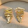 Alloy Stainless Steel Geometric Square Heart Pleated Electroplated Women's Earrings