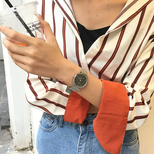 Alloy Stainless Steel Round Dial Casual Retro Chain Quartz Watch For General Audience