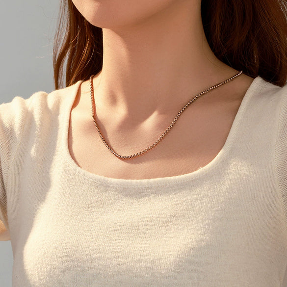 Alloy Stainless Steel Titanium Steel Electroplated Retro Simple Versatile Necklace For Women