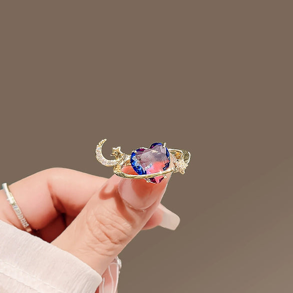Alloy Star And Moon Love Brooch For Women With Electroplating Design