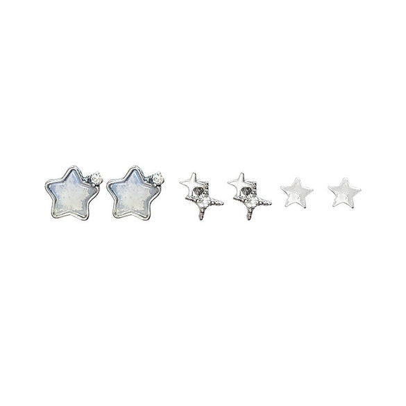 Alloy Star Earrings For Women Electroplated Minimalist Style