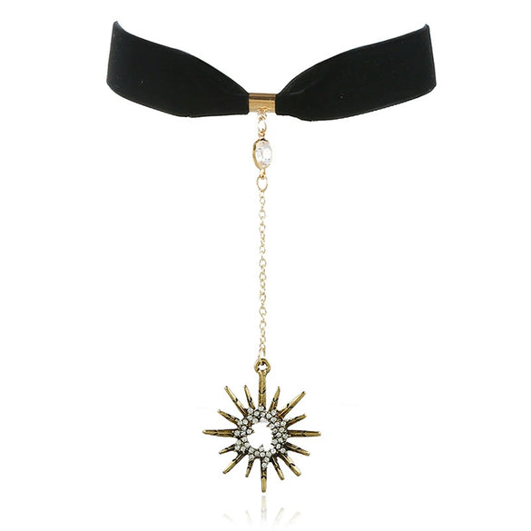 Alloy Star Necklace With Animals Zodiac Pattern Electroplated And Box Chain Velvet Flannel Material