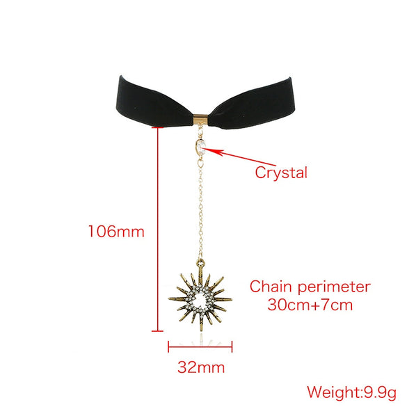 Alloy Star Necklace With Animals Zodiac Pattern Electroplated And Box Chain Velvet Flannel Material