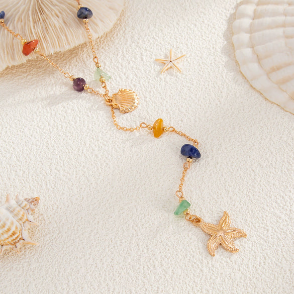 Alloy Star Pattern Clavicle Chain Necklace With Electroplating