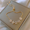 Alloy Star Pattern Flower Bracelet For Women With Electroplating Design