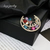 Alloy Star Shaped Diamond Encrusted Brooch Jewelry With Electroplating Processing