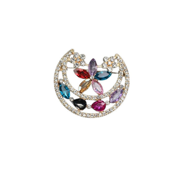 Alloy Star Shaped Diamond Encrusted Brooch Jewelry With Electroplating Processing