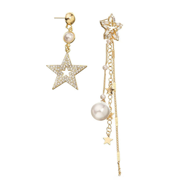 Alloy Star Shaped Fashion Women's Earrings Set With Pearls