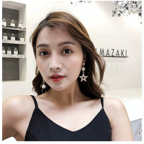 Alloy Star Shaped Fashion Women's Earrings Set With Pearls