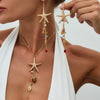Alloy Starfish Shell Animal Zodiac Style Electroplated Necklace