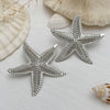 Alloy Starfish Shell Conch Earrings Minimalist Style Electroplated For Women