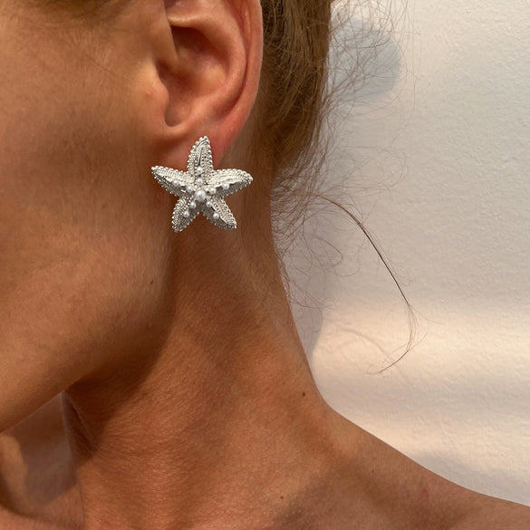 Alloy Starfish Shell Conch Earrings Minimalist Style Electroplated For Women