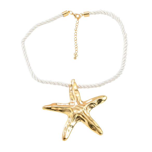 Alloy Starfish Women's Necklace With Geometric Style And Electroplating Treatment