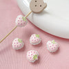 Alloy Strawberry Beads Electroplated Handpainted Diy Beading Material For Bracelet And Necklace