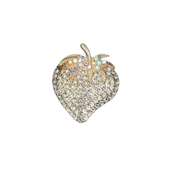 Alloy Strawberry Leaves Brooch Electroplated Cute Trendy Accessory For Women And Unisex