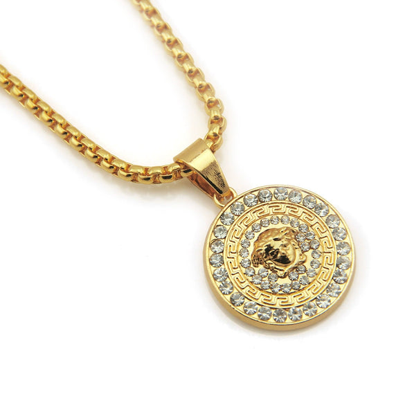 Alloy Street Geometric Diamond Pendant Hiphop Necklace