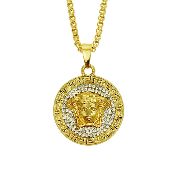 Alloy Street Geometric Diamond Pendant Hiphop Necklace
