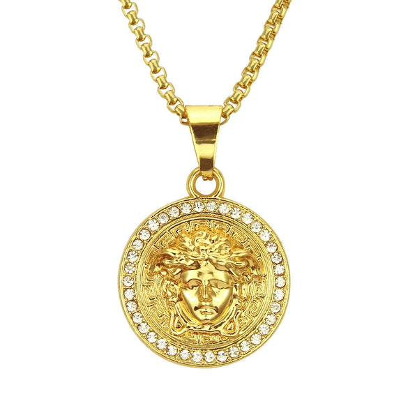 Alloy Street Geometric Diamond Pendant Hiphop Necklace