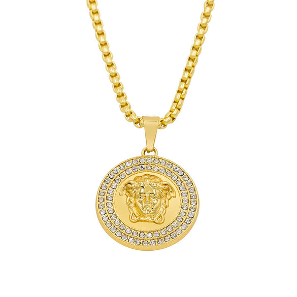 Alloy Street Geometric Diamond Pendant Hiphop Necklace