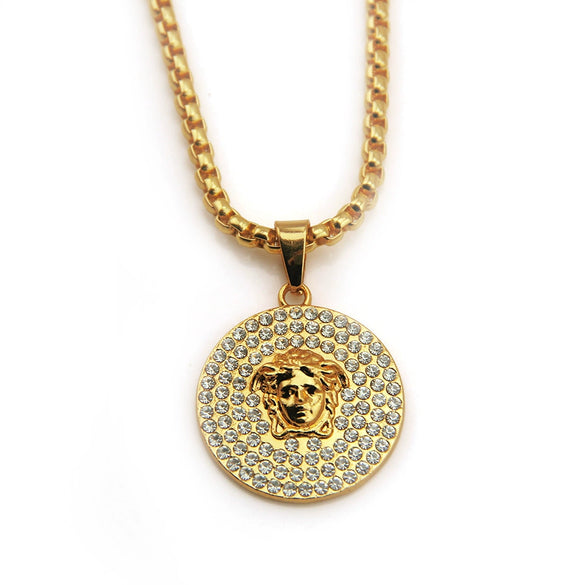 Alloy Street Geometric Diamond Pendant Hiphop Necklace