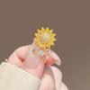 Alloy Sunflower Brooch Electroplating Highend Female Niche Design Sense Pin Neck Accessories