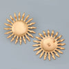 Alloy Sunflower Earrings For Girls With Electroplating Process