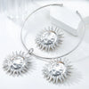 Alloy Sunflower Pendant Jewelry Set With Snake Bone Chain For Women
