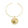 Alloy Sunflower Pendant Jewelry Set With Snake Bone Chain For Women