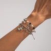 Alloy Sweet Cute Bear Bow Pendant Bracelet With Heart And Star Shapes And Electroplating