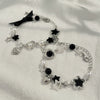 Alloy Sweet Cute Bear Bow Pendant Bracelet With Heart And Star Shapes And Electroplating