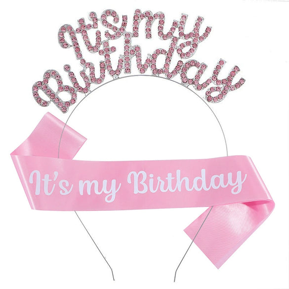 Alloy Sweet Style Electroplated Rhinestone Headband And Belt For Birthday Party Accessories