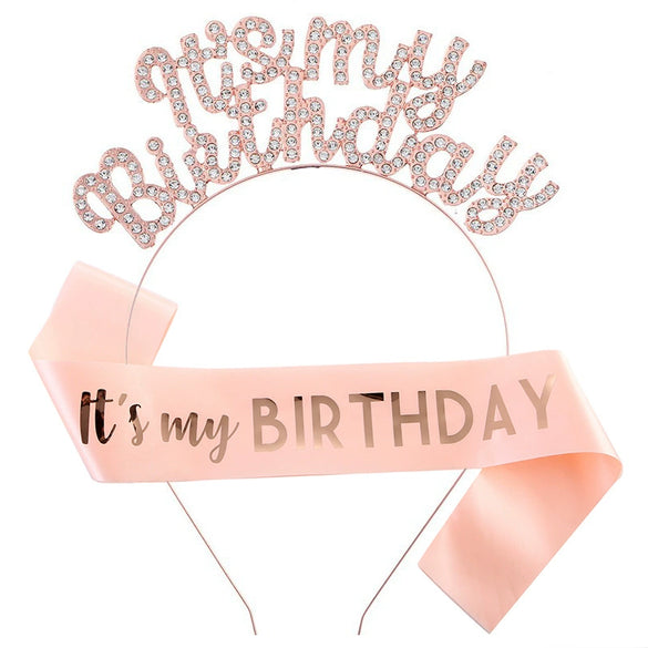 Alloy Sweet Style Electroplated Rhinestone Headband And Belt For Birthday Party Accessories