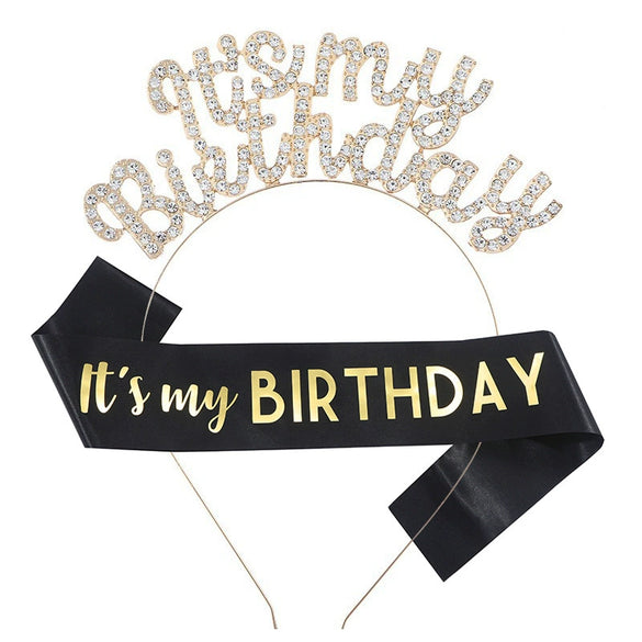 Alloy Sweet Style Electroplated Rhinestone Headband And Belt For Birthday Party Accessories