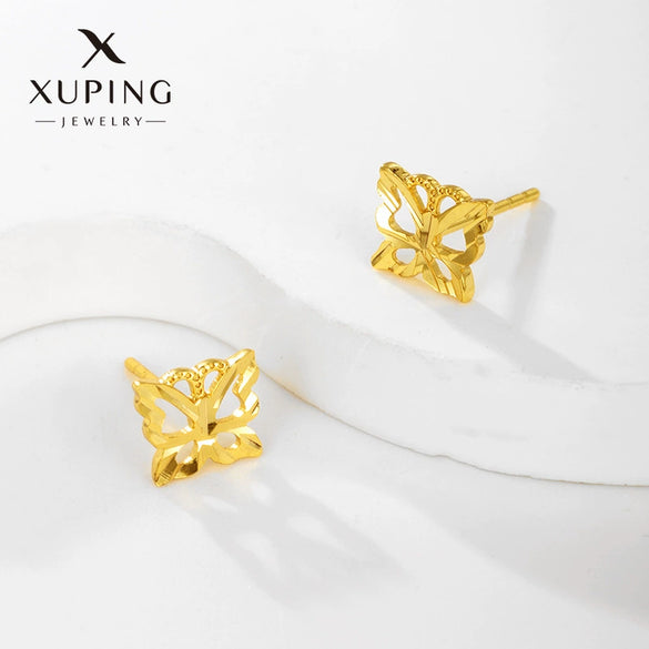 Alloy Sweet Style Flower Earrings For Women Electroplated