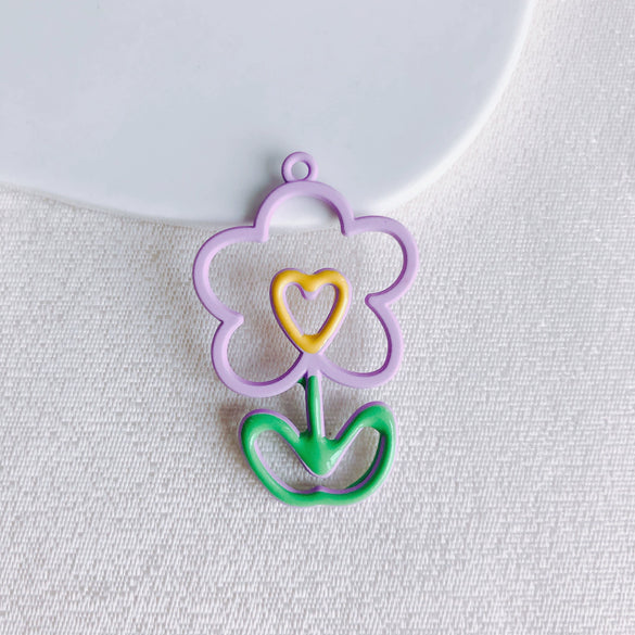 Alloy Sweet Style Macaron Color Flower Earrings And Hair Accessories Diy Handmade Jewelry