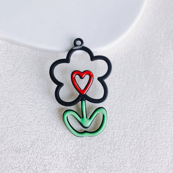 Alloy Sweet Style Macaron Color Flower Earrings And Hair Accessories Diy Handmade Jewelry