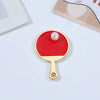 Alloy Table Tennis Racket Diy Jewelry Accessories Dripping Oil Pearl Artificial Hand Rope Pendant Key Pendant