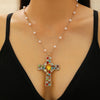 Alloy Tassel Geometric Ushaped Diamond Pendant Necklace For Men And Women