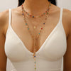 Alloy Tassel Geometric Ushaped Diamond Pendant Necklace For Men And Women