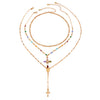Alloy Tassel Geometric Ushaped Diamond Pendant Necklace For Men And Women