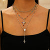 Alloy Tassel Geometric Ushaped Diamond Pendant Necklace For Men And Women
