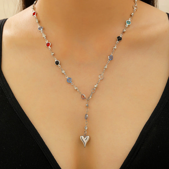 Alloy Tassel Geometric Ushaped Diamond Pendant Necklace For Men And Women
