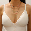 Alloy Tassel Geometric Ushaped Diamond Pendant Necklace For Men And Women