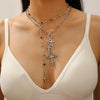 Alloy Tassel Geometric Ushaped Diamond Pendant Necklace For Men And Women