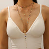 Alloy Tassel Geometric Ushaped Diamond Pendant Necklace For Men And Women