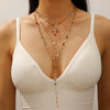 Alloy Tassel Geometric Ushaped Diamond Pendant Necklace For Men And Women