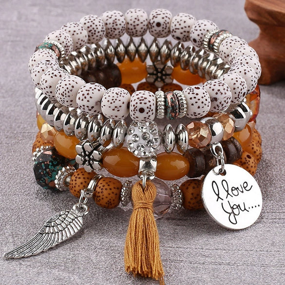 Alloy Tassel Wings Pendant Ladies Bracelet Fashion Style