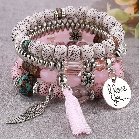 Alloy Tassel Wings Pendant Ladies Bracelet Fashion Style