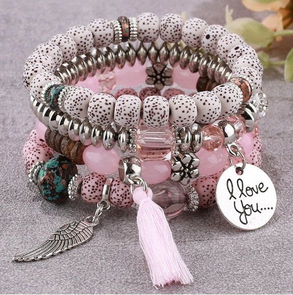 Alloy Tassel Wings Pendant Ladies Bracelet Fashion Style